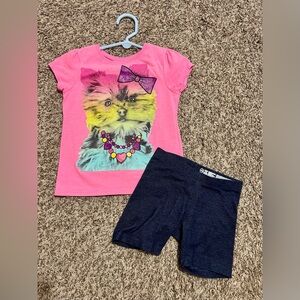 2 PC Garanimals Pink Dog Graphic Tee and Shorts